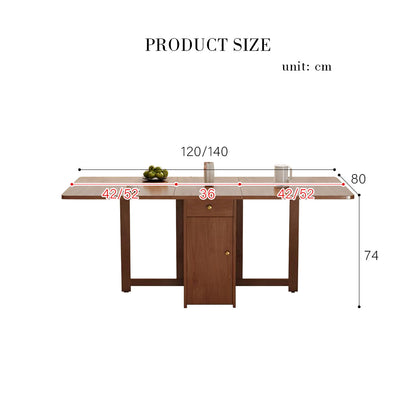 Salgado Folding Dining Table With Storage, Solid Wood