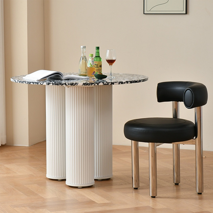 Nelli Modern Round Dining Table, Marble-Weilai Concept-Weilai Concept