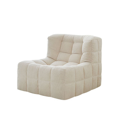 Bernice White Loung Chair And Ottoman, White Corduroy-Weilai Concept-Weilai Concept