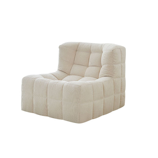Bernice White Loung Chair And Ottoman, White Corduroy-Weilai Concept-Weilai Concept