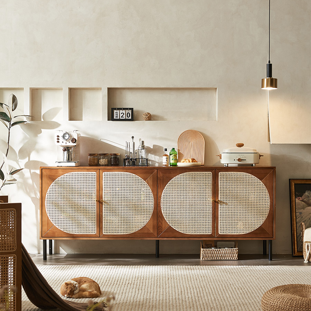Booker Rattan Sideboard, Solid Wood-Weilai Concept-Weilai Concept