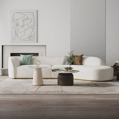 Welby Three Seater Curved Sofa, White