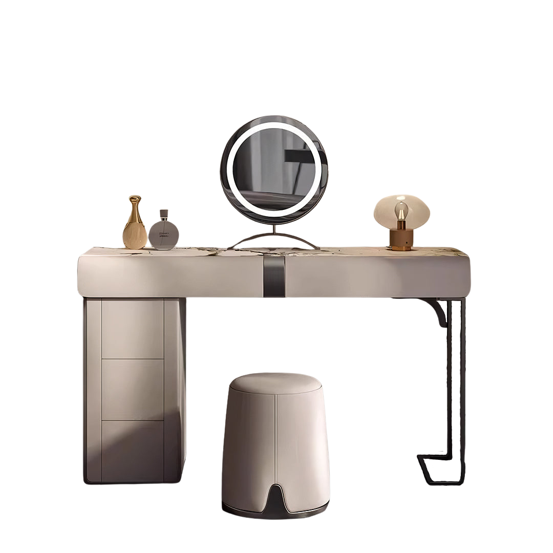nisha dressing table, vanity table with led mirror wall mirror