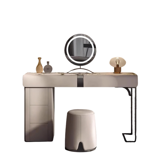 nisha dressing table, vanity table with led mirror wall mirror