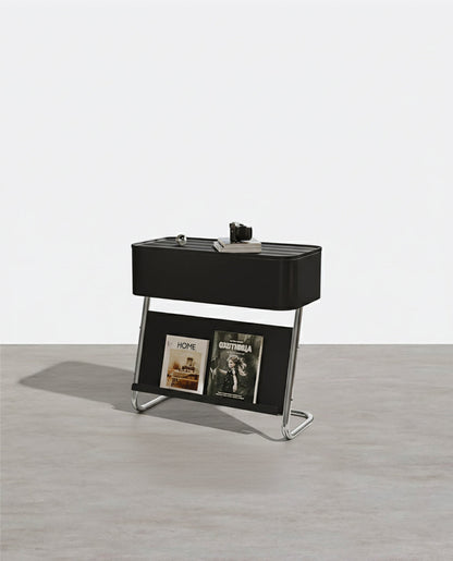 Nikolas Side Table With Storage, Black