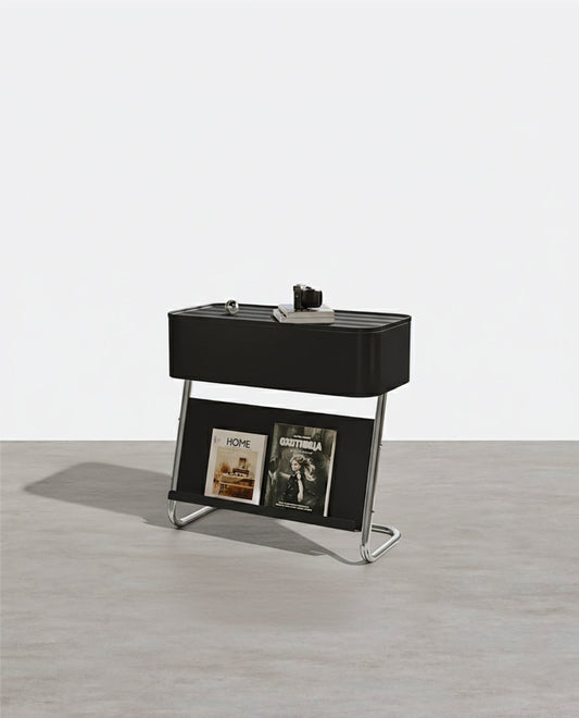 Nikolas Side Table With Storage, Black