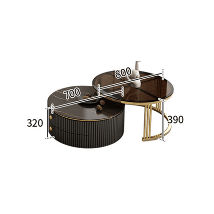Bell Nesting Coffee Table Set, White & Gold-Weilai Concept-Weilai Concept