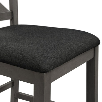 TOPMAX 5 Pieces Counter Height Rustic Farmhouse Dining Room Wooden Bar Table Set With 2 Stools And 2 Chairs, Gray