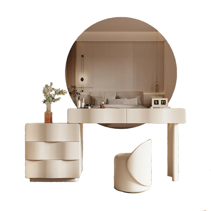 radcliffe dressing table with large led mirror, cream wall mirror
