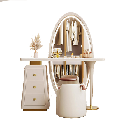charlotte dressing table with full length led mirror, cream wall mirror