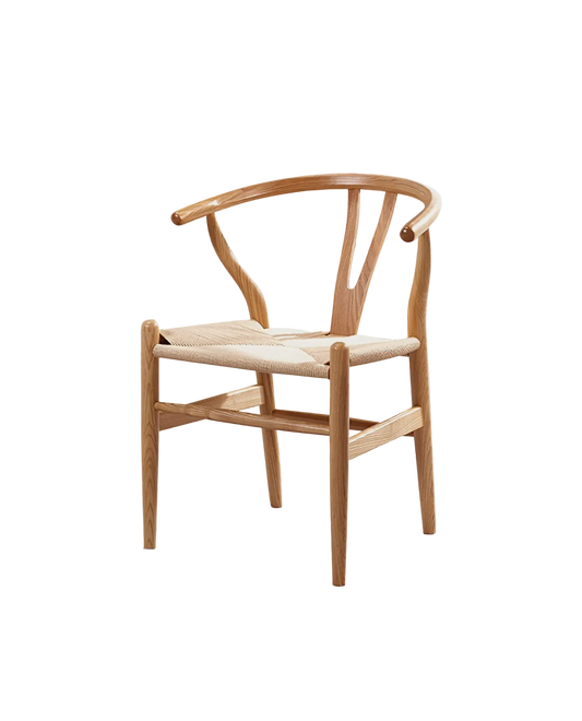 Gupta Dining Chair, Solid Wood & Rattan, Oak