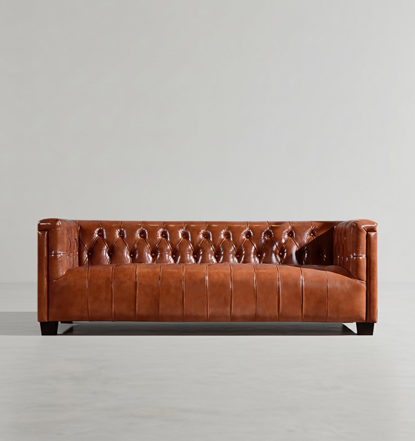 aviator three seater sofa, real leather and aluminium in modern living room