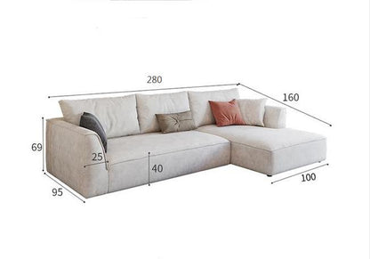 R77 Dexter Two Seater Corner Sofa, Leathaire-Weilai Concept-Three Seater Corner 280cm-White-Weilai Concept