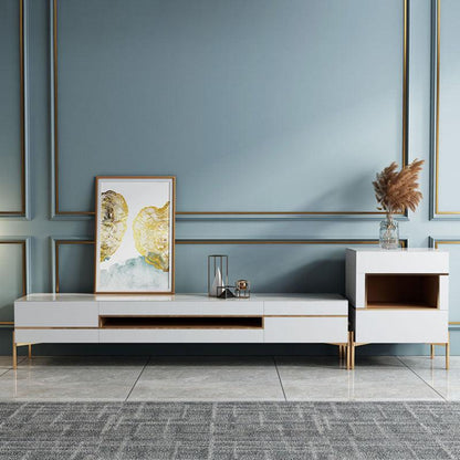 VIda Rectangle Coffee Table Set With TV Stand, Gold Leg-Weilai Concept-Weilai Concept