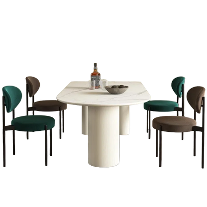 la plainville dining table, white in dining room