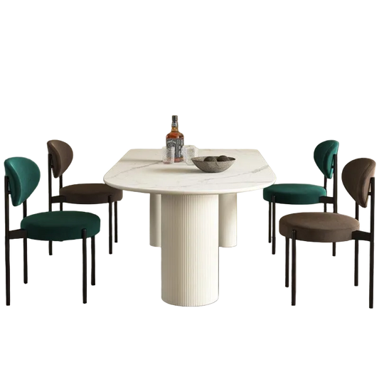 la plainville dining table, white in dining room
