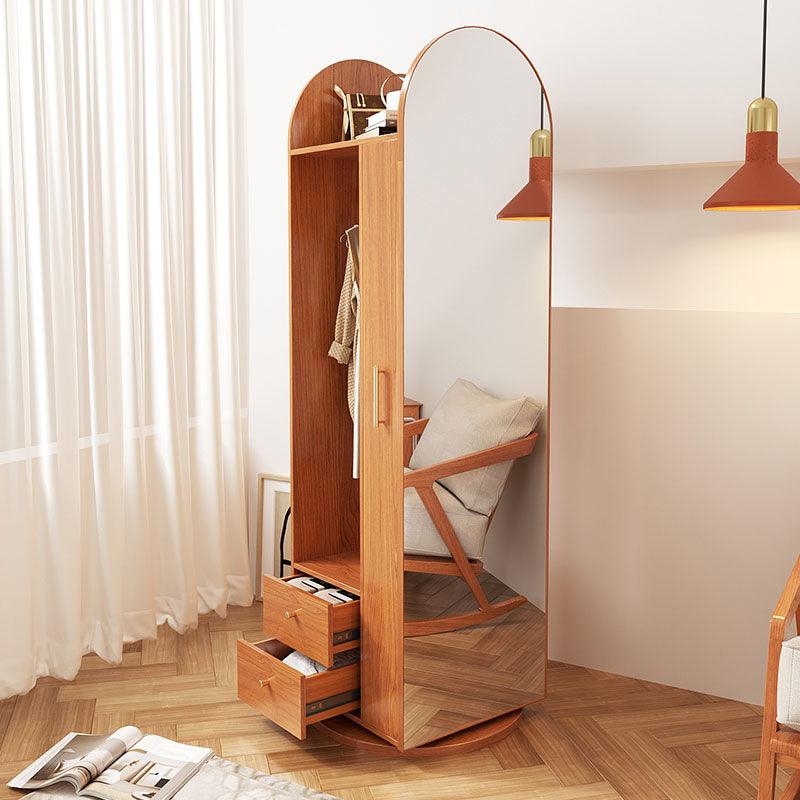 Rotatable Coat Rack, Wardrobe, Storage Rattan Oak-Weilai concept-Weilai Concept