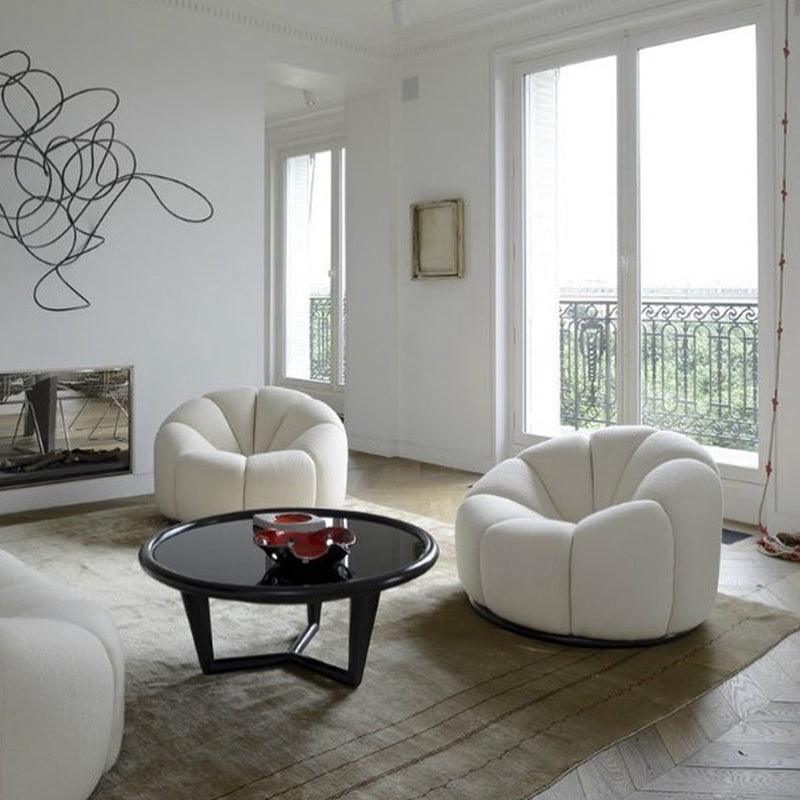 Arsav Pumpkin Armchair, White Boucle-Sofas-Weilai Concept-Weilai Concept