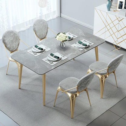 Attleboro Dining Table, Sintered Stone & Gold-Weilai Concept-Weilai Concept