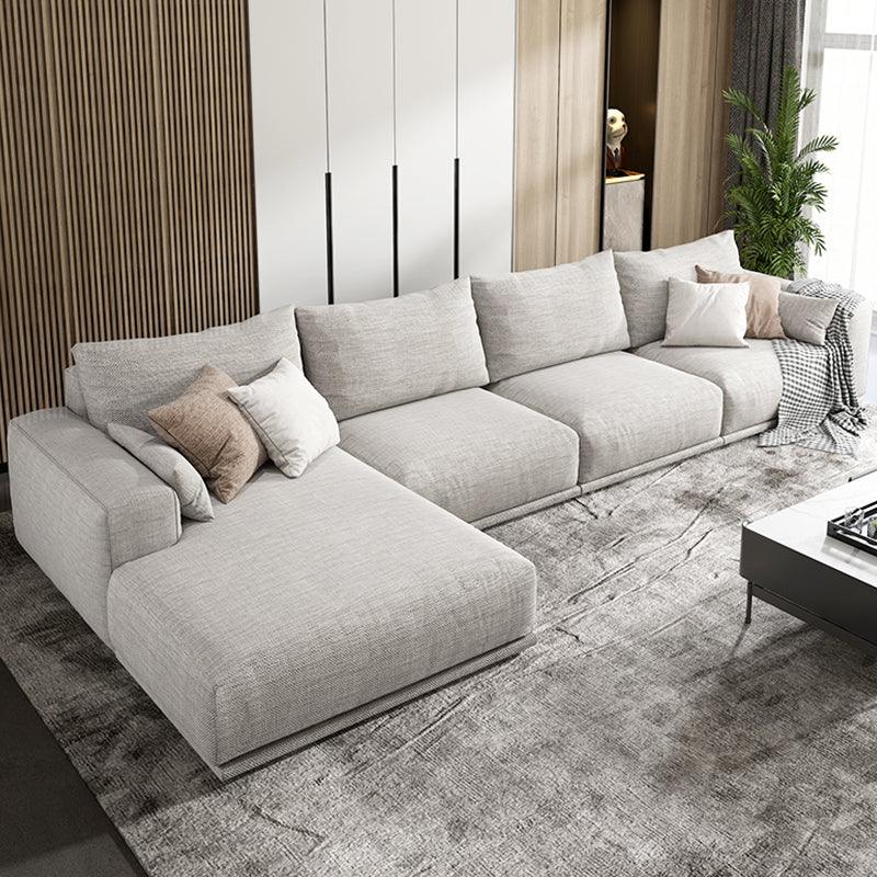 Frances Three Seater Corner, Four Seater Corner Sofa, Cotton Linen-Weilai Concept-Grey-Four Seater Corner 350cm-Left Hand Facing-Weilai Concept