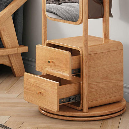 Rotatable Coat Rack, Wardrobe, Storage Rattan Oak-Weilai concept-Weilai Concept