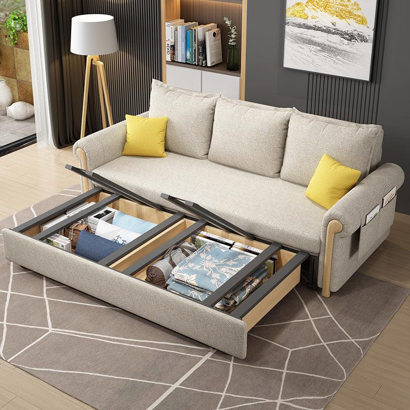 Braylene Two Seater Sofa Bed, Linen-Sofas-Weilai Concept-Weilai Concept