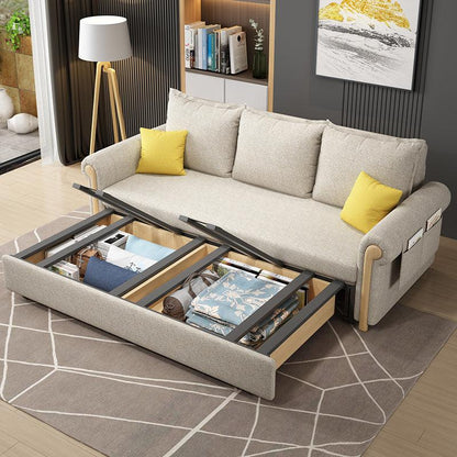 Braylene Two Seater Sofa Bed, Linen-Sofas-Weilai Concept-Weilai Concept