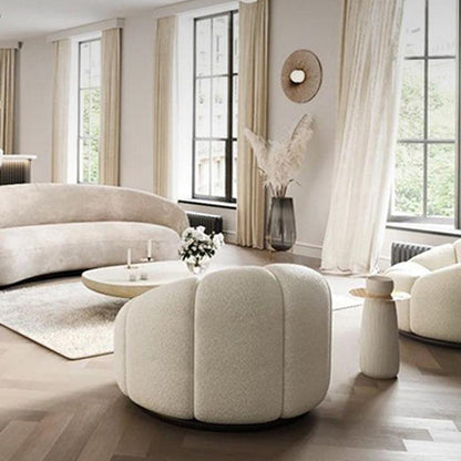 Arsav Pumpkin Armchair, White Boucle-Sofas-Weilai Concept-Weilai Concept