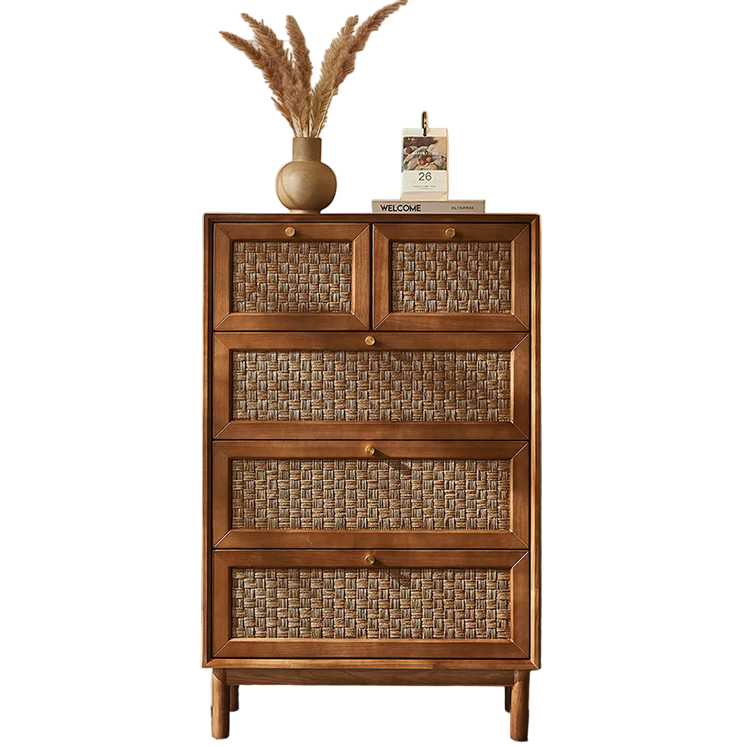 Zulu Art Deco Sideboard, Solid Wood, Walnut