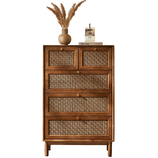 Zulu Art Deco Sideboard, Solid Wood, Walnut