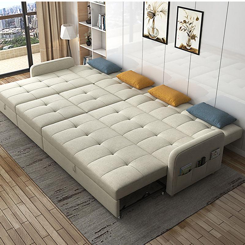 ML203 Three Seater Sofa Bed, L Shape Sofa Bed With Storage, Linen-Weilai Concept-Weilai Concept