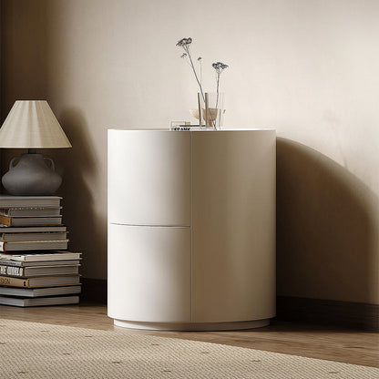 Farooq Round Bedside Table, White