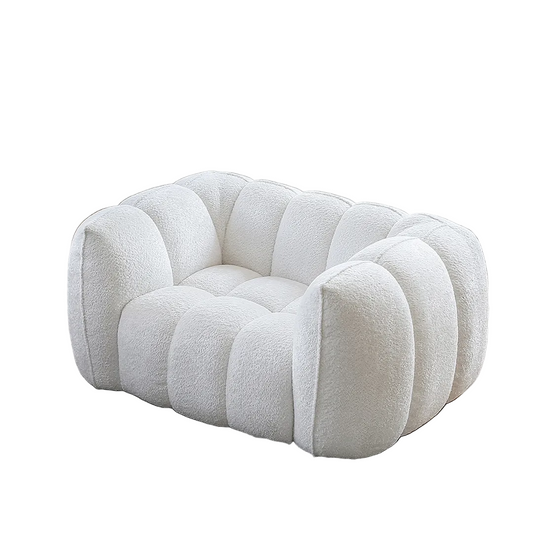 oxley pumpkin single seater sofa, armchair, white in modern living room