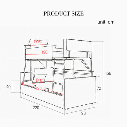 Pérez Two Seater Sofa Bed, Bunk Bed, Linen-Weilai Concept-Weilai Concept