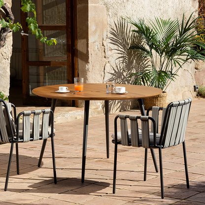Artemis Outdoor Round Dining Table & Dining Chair, For Patio Garden-Weilai Concept-Style A Chair x 2 + 100cm Dining Table-Weilai Concept