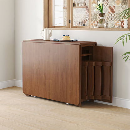 Salgado Folding Dining Table With Storage, Solid Wood