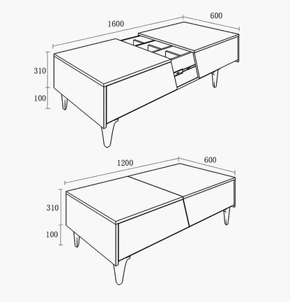 Noric Media Units, Extendable TV Stand, Coffee Table, Side Cabinet-Weilai Concept-Weilai Concept
