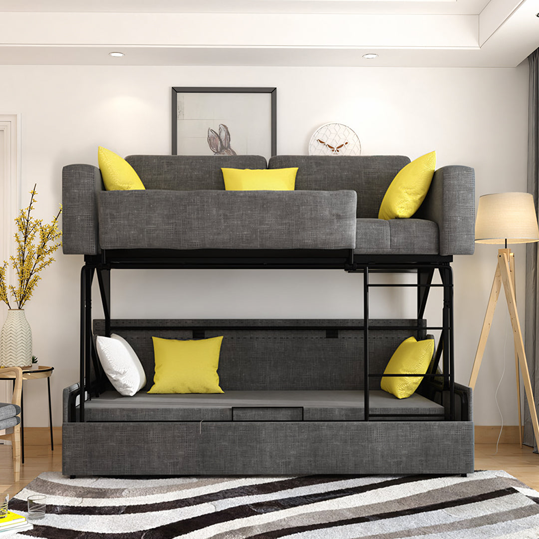 Pérez Two Seater Sofa Bed, Bunk Bed, Linen-Weilai Concept-Weilai Concept