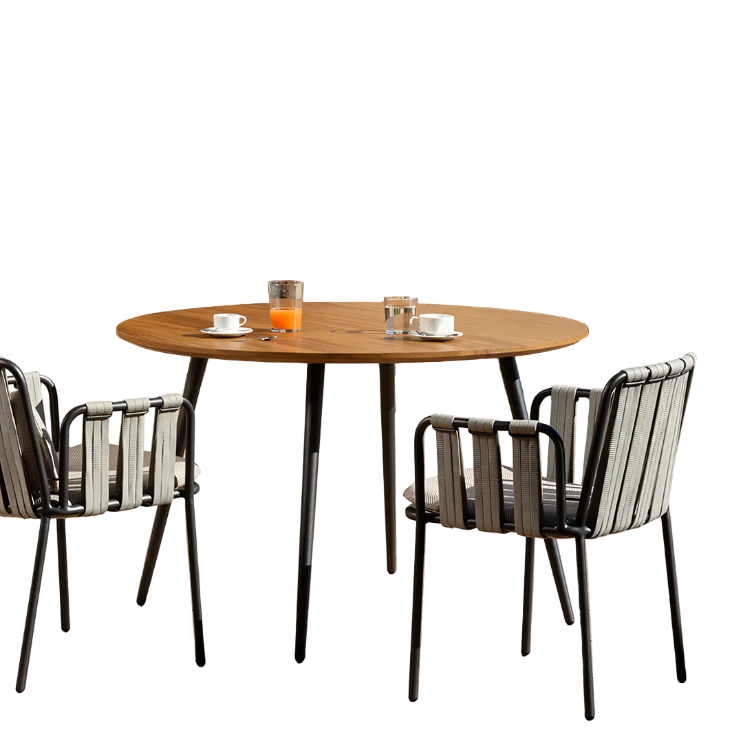 artemis outdoor round dining table set, for patio garden in dining room