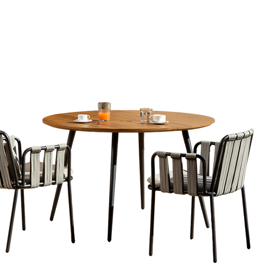 artemis outdoor round dining table set, for patio garden in dining room
