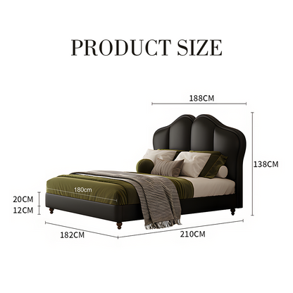 Zephyr Leather Double Bed-Weilai Concept-Weilai Concept