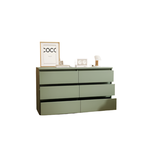 Green Large 6-drawer Cabinet Dressing Table