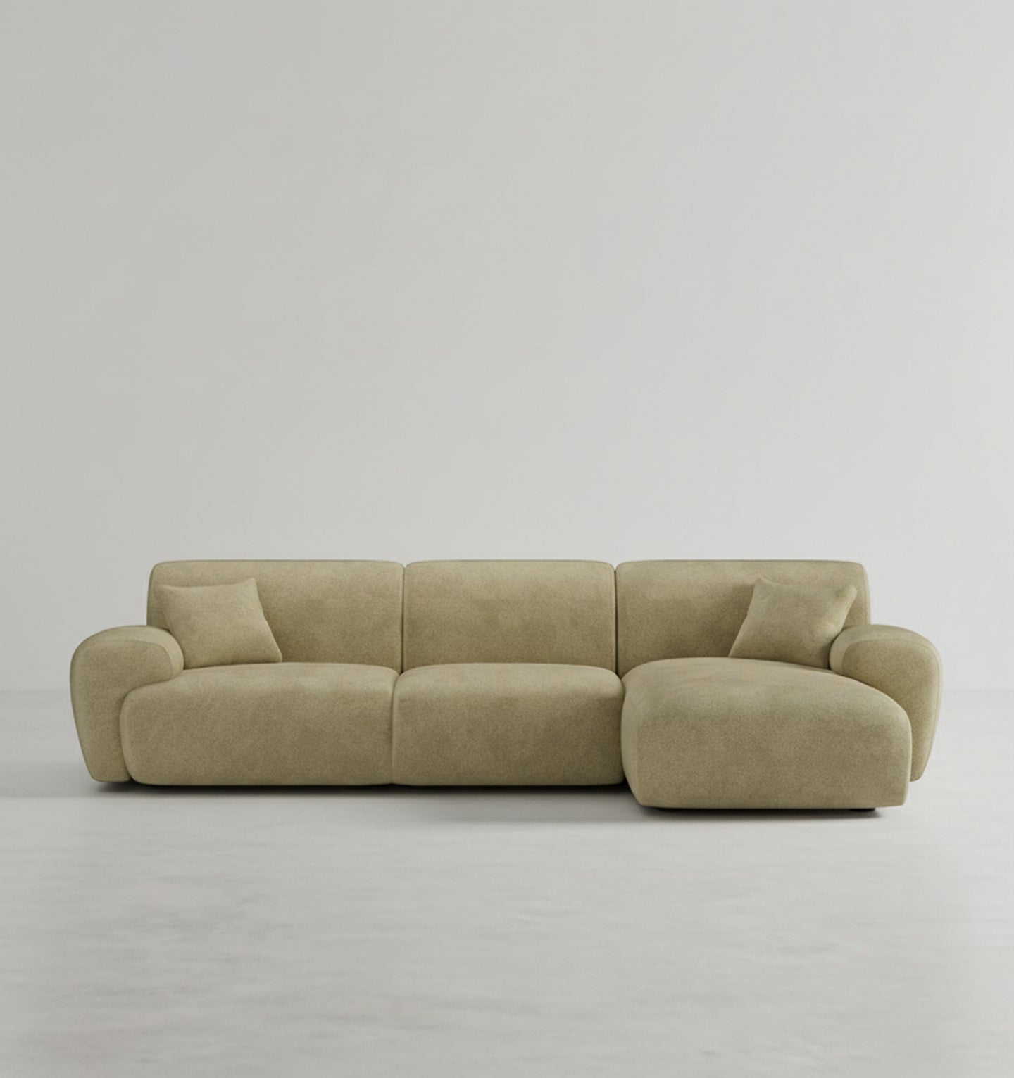 khatri three seater corner sofa, chenille in modern living room