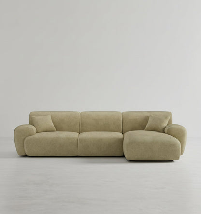 khatri three seater corner sofa, chenille in modern living room