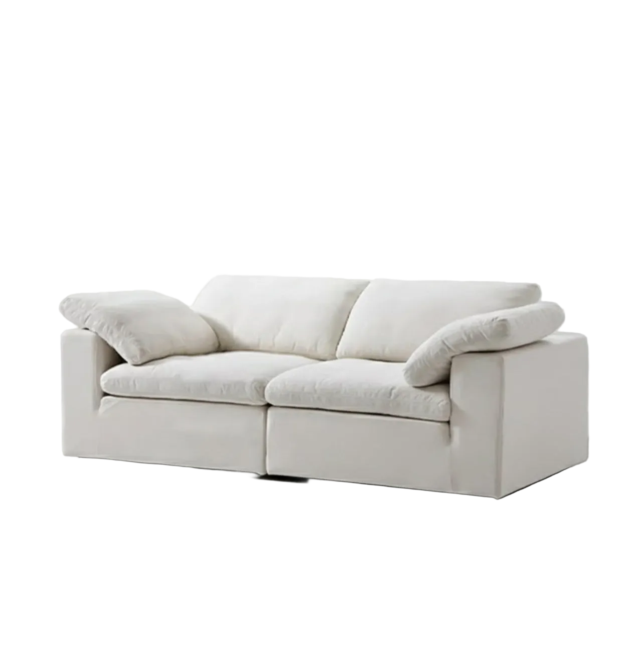 farid two seater, three seater sofa, modular sofa, white linen in modern living room