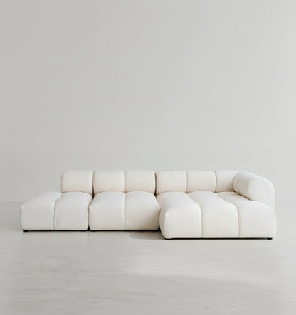 Lysander Velvet Module Three Seater, Four Seater, Five Seater Sofa, Corner Sofa, White