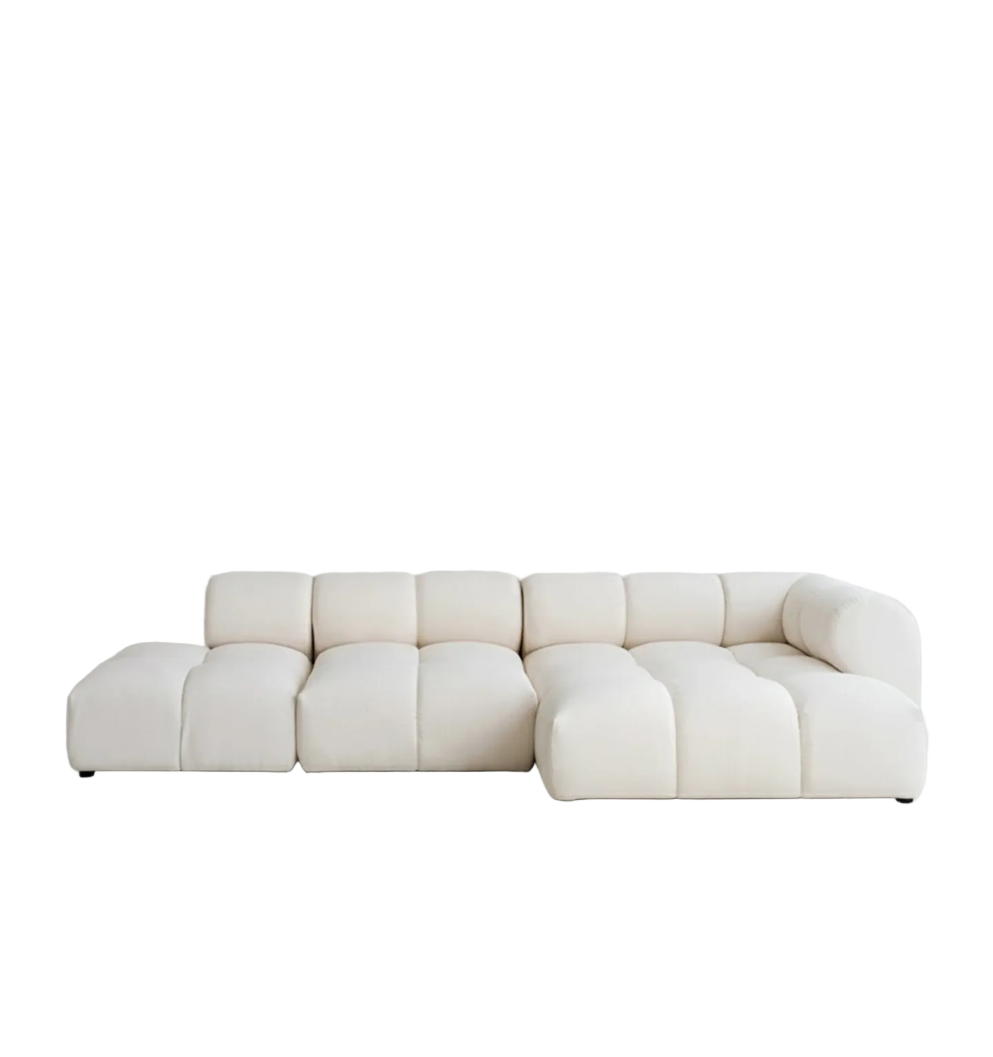 lysander velvet module three seater, four seater, five seater sofa, corner sofa, white in modern living room