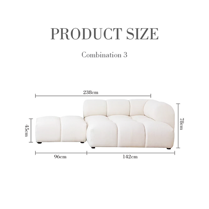 Lysander Velvet Module Three Seater, Four Seater, Five Seater Sofa, Corner Sofa, White-Weilai Concept-Weilai Concept