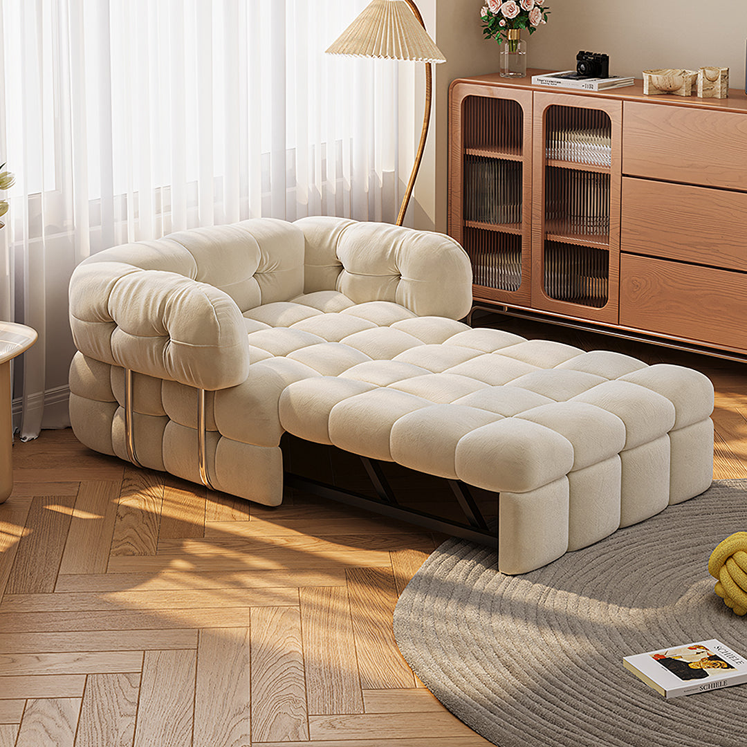 Rojas Single Sofa Bed, Armchair Sofa Bed, Cream-Weilai Concept-Weilai Concept