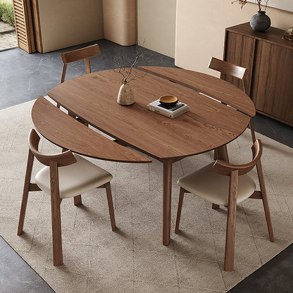 Aitken Round Folding Dining Table, Solid Wood